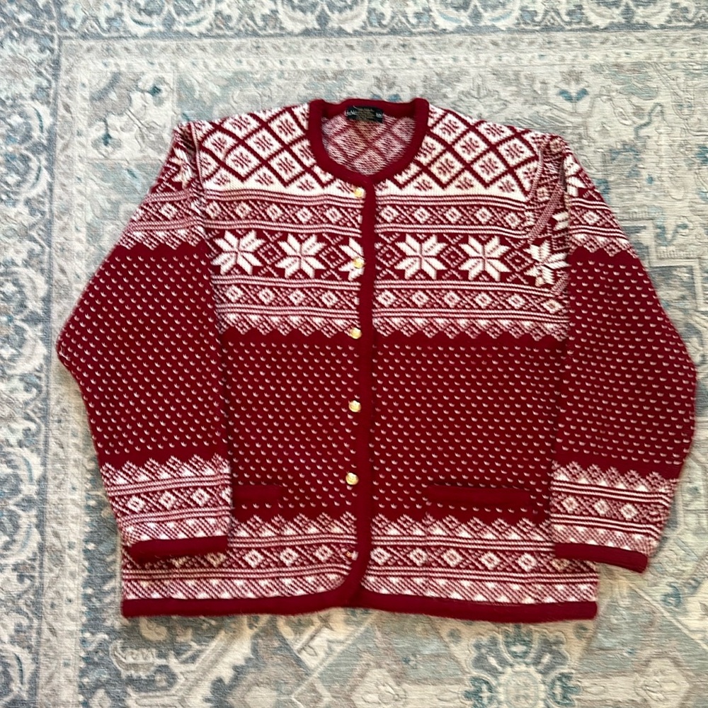 Vintage fair isle cardigan sweater
